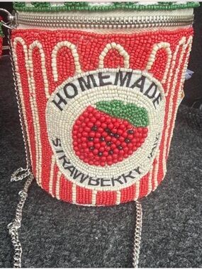 Beaded 'Homemade Strawberry' Crossbody Bag
